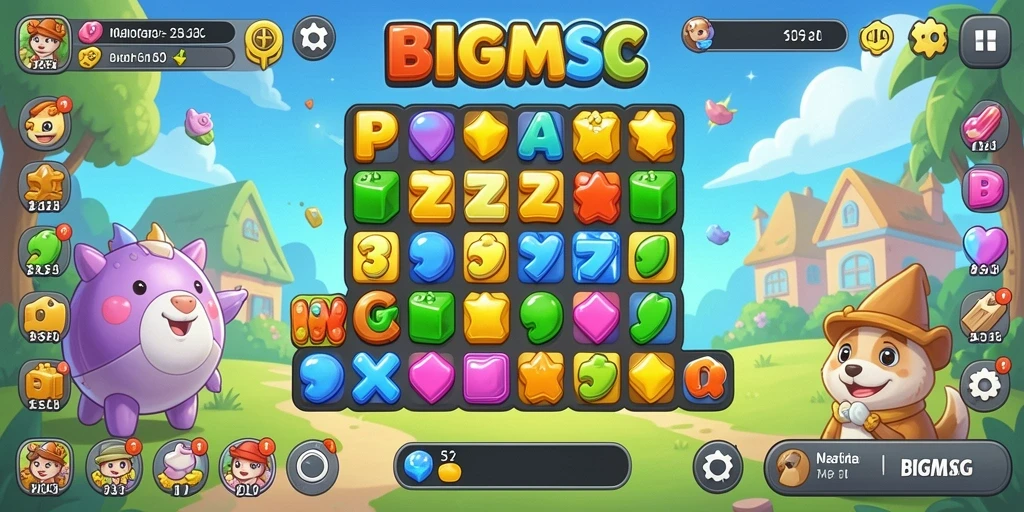 Screenshot gameplay BIGMSG menampilkan kombinasi warna yang menarik.