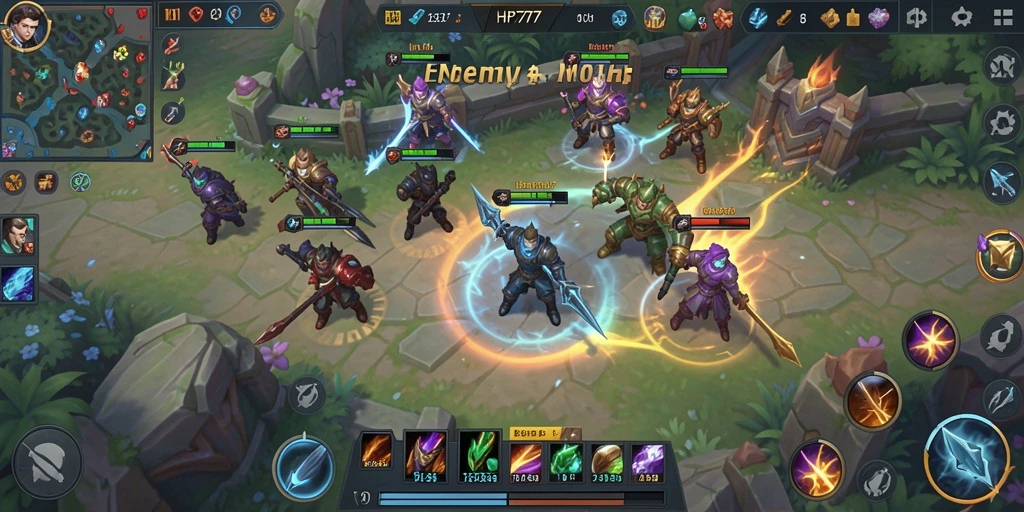 Tangkapan layar utama gameplay HP777 yang intens dan strategis.