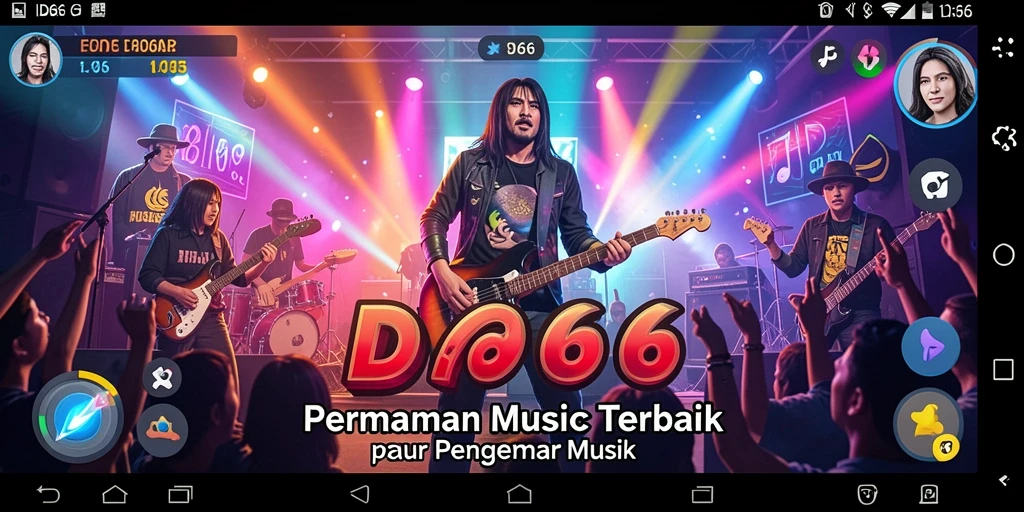 Screenshot gameplay ID66 yang menggambarkan keseruan bermain musik.