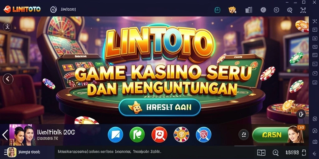Screenshot gameplay LINITOTO menampilkan suasana kasino yang mendebarkan.