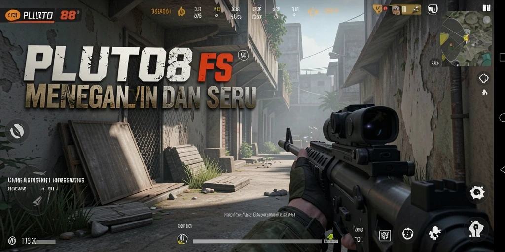 Tampilan gameplay seru dalam PLUTO88 dengan aksi tembak-menembak intens