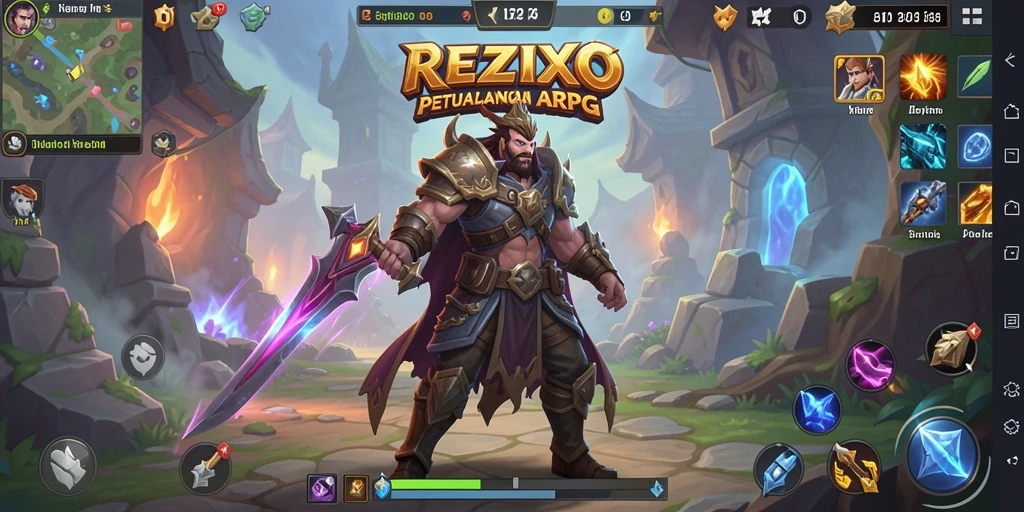 Tampilan seru gameplay REZIXO dalam dunia ARPG.