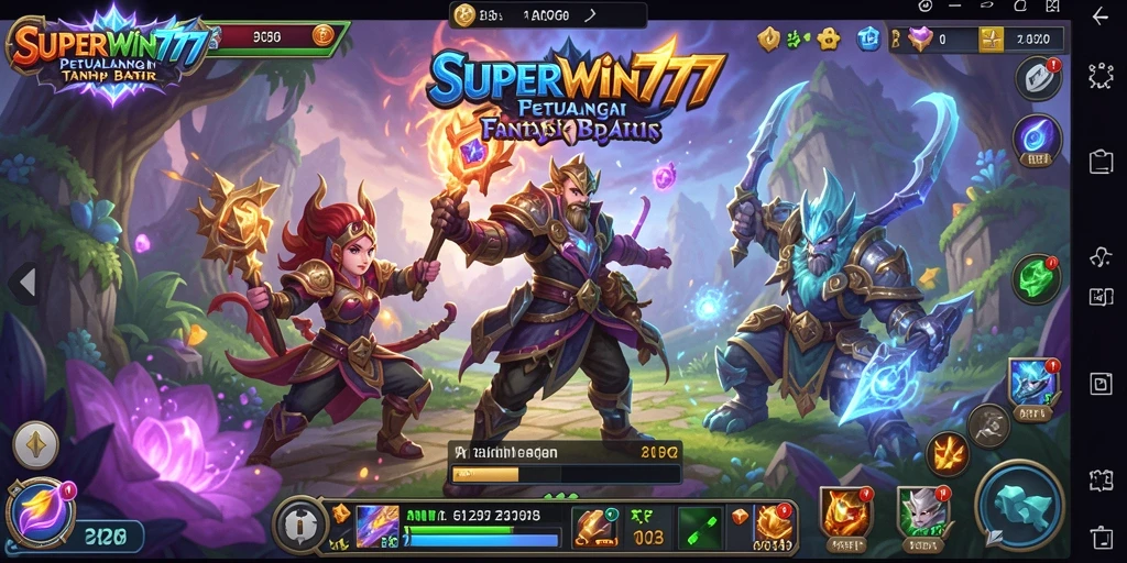 Tangkapan layar utama menunjukkan aksi pertempuran yang menegangkan di SUPERWIN777.